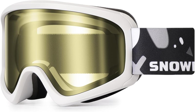 Snower Kids Ski Goggles, Anti-Fog Snow Goggles with OTG Design, 100% UV Protection, HD Lens for Kids Boys Girls - Image 1